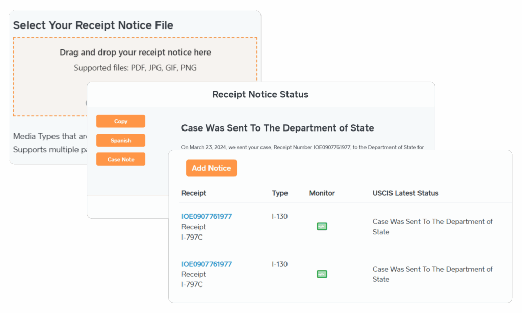 USCIS receipt tracking